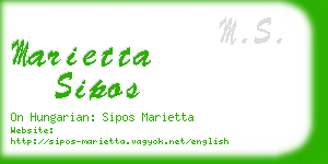 marietta sipos business card